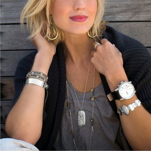 Silpada Basilica Necklace Carved 24” length - Picture 2 of 7